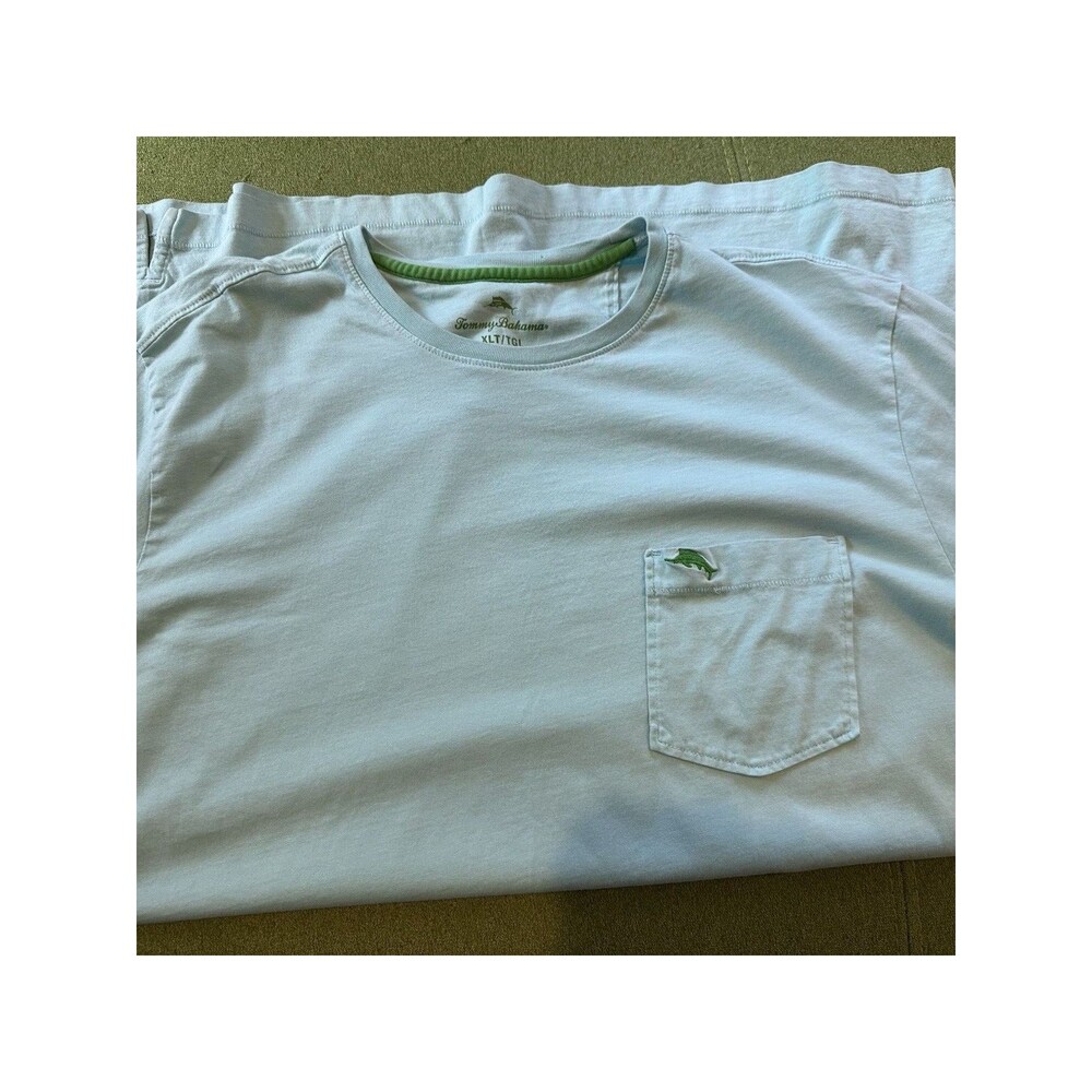 Tommy Bahama Mens Pima Cotton Bali Skyline T Shirt Milky Blue XLT 46 chest